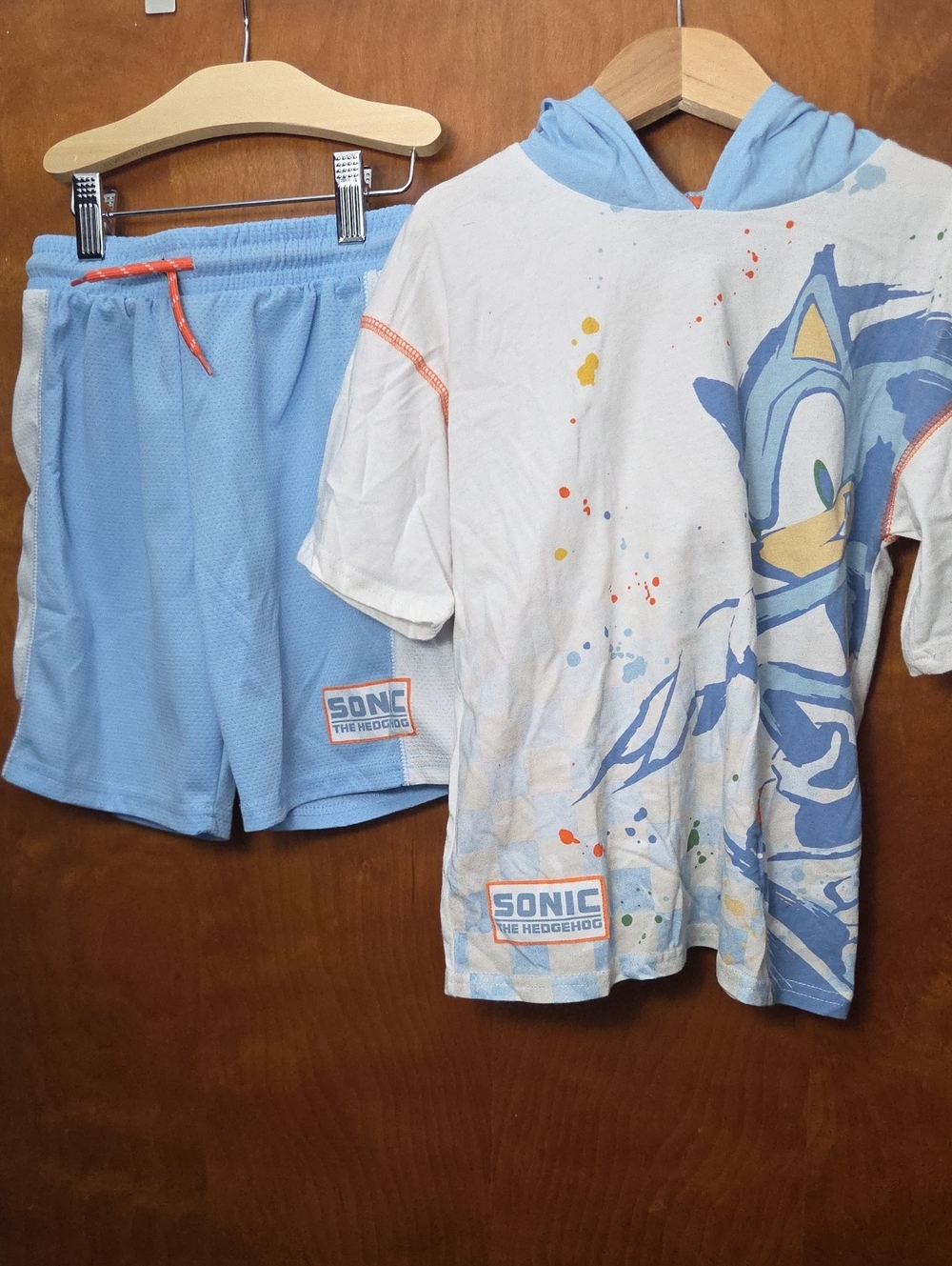 Blue Hooded Kids Pajama Set - Sonic